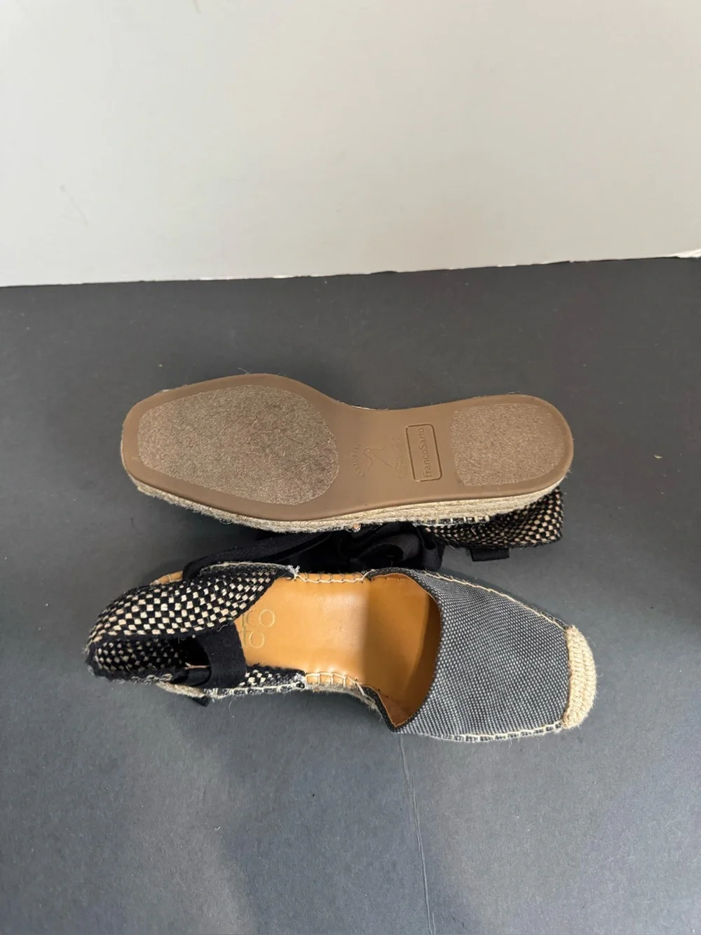 Franco Sarto Canvas Espadrille Lace-Up tiesSize 6M